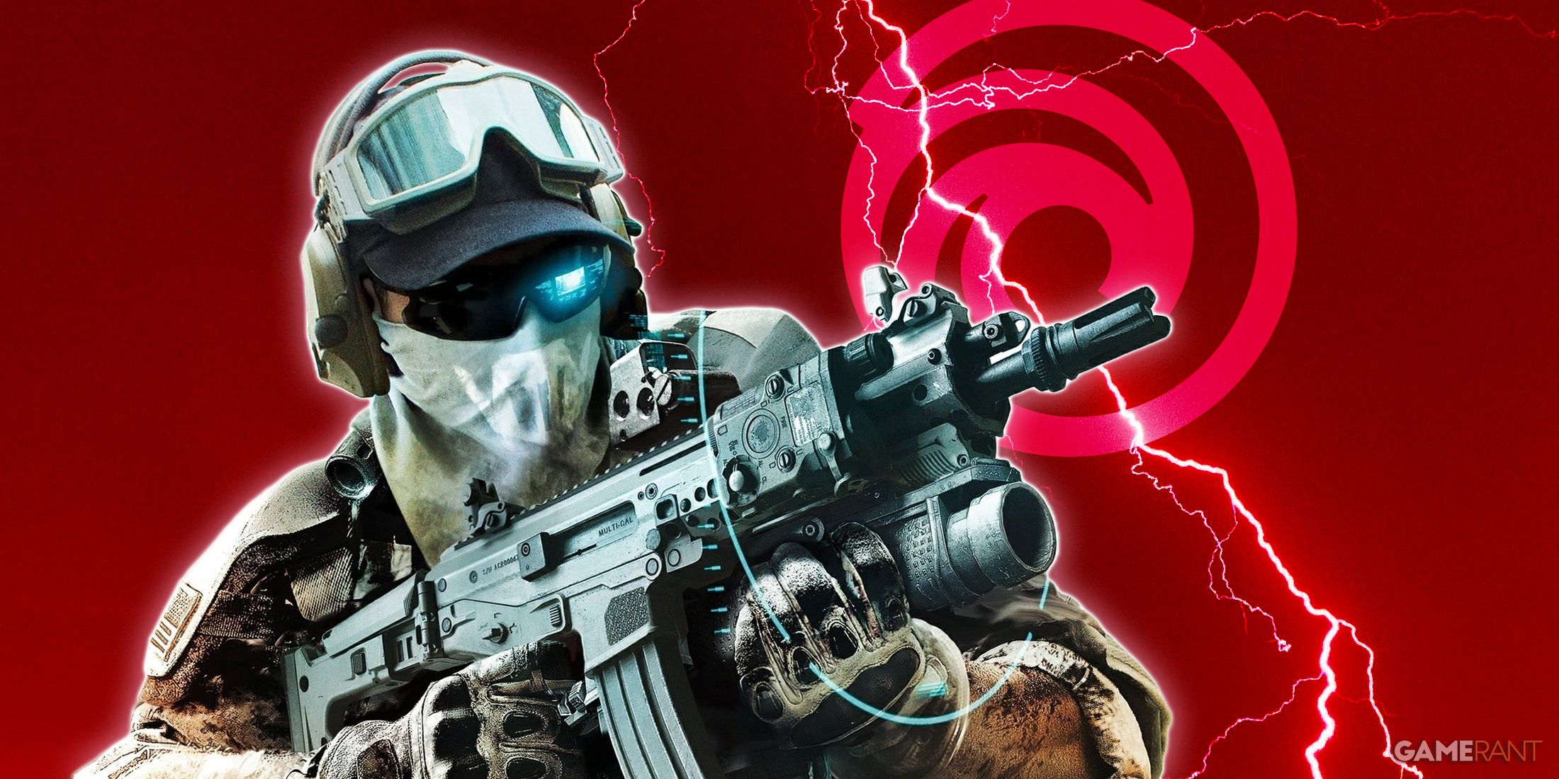Tom Clancy video game character with ubisoft logo