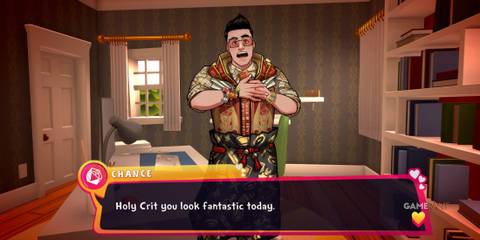 Chance saying the player looks fantastic in Date Everything