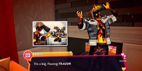 Dante being a meme in Date Everything