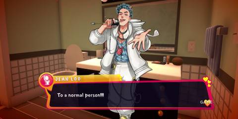 Jean-Loo with his tongue out in Date Everything