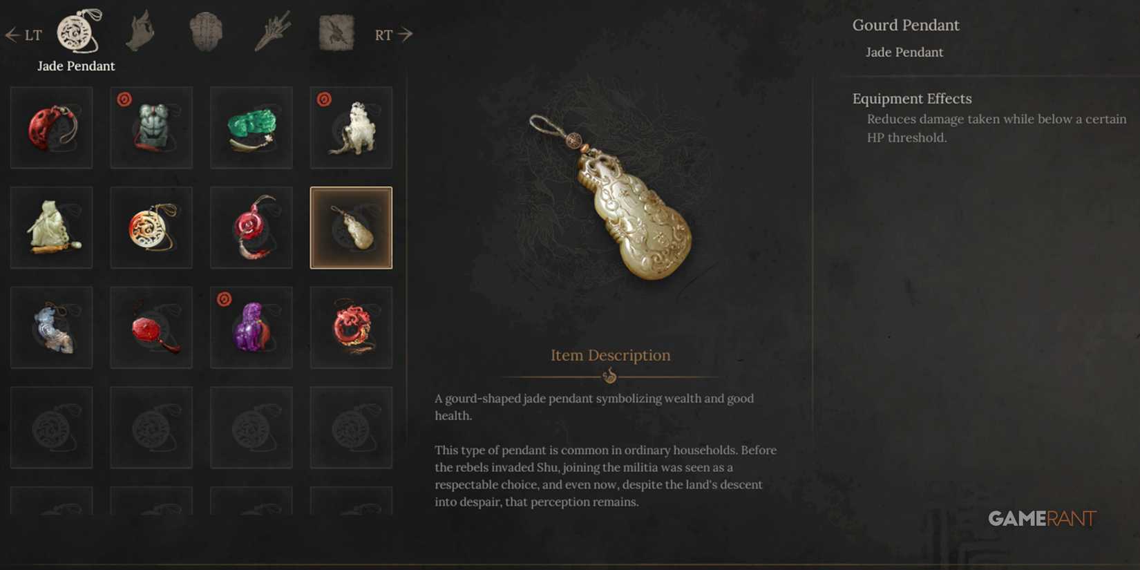 Wuchang Fallen Feathers Gourd Pendant