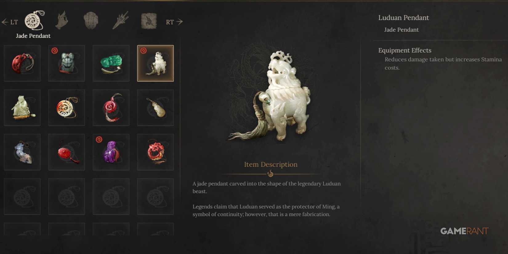 Wuchang Fallen Feathers Luduan Pendant