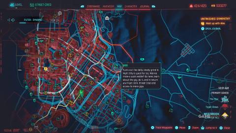 zoomed out location of you play with fire reported crime in cyberpunk 2077