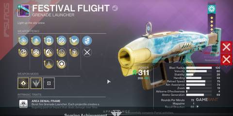 Destiny 2 Festival Flight Grenade Launcher