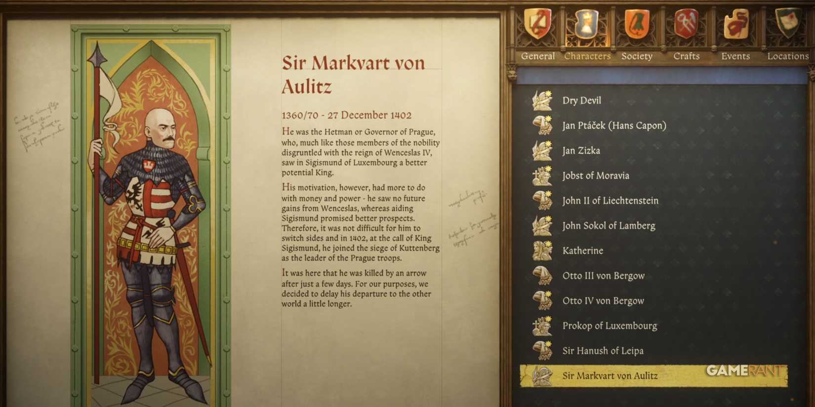 Kingdom Come Deliverance 2 - Markvart von Aulitz Codex Entry
