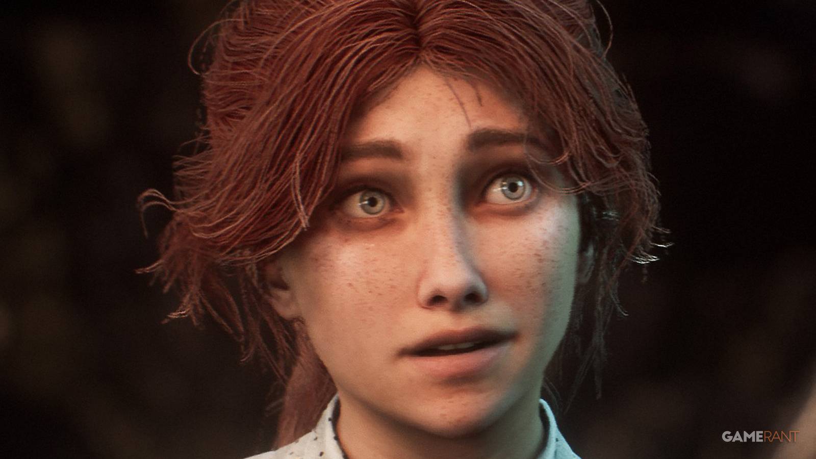 Maelle looking puzzled in white shirt close up Clair Obscur Expedition 33 screenshot