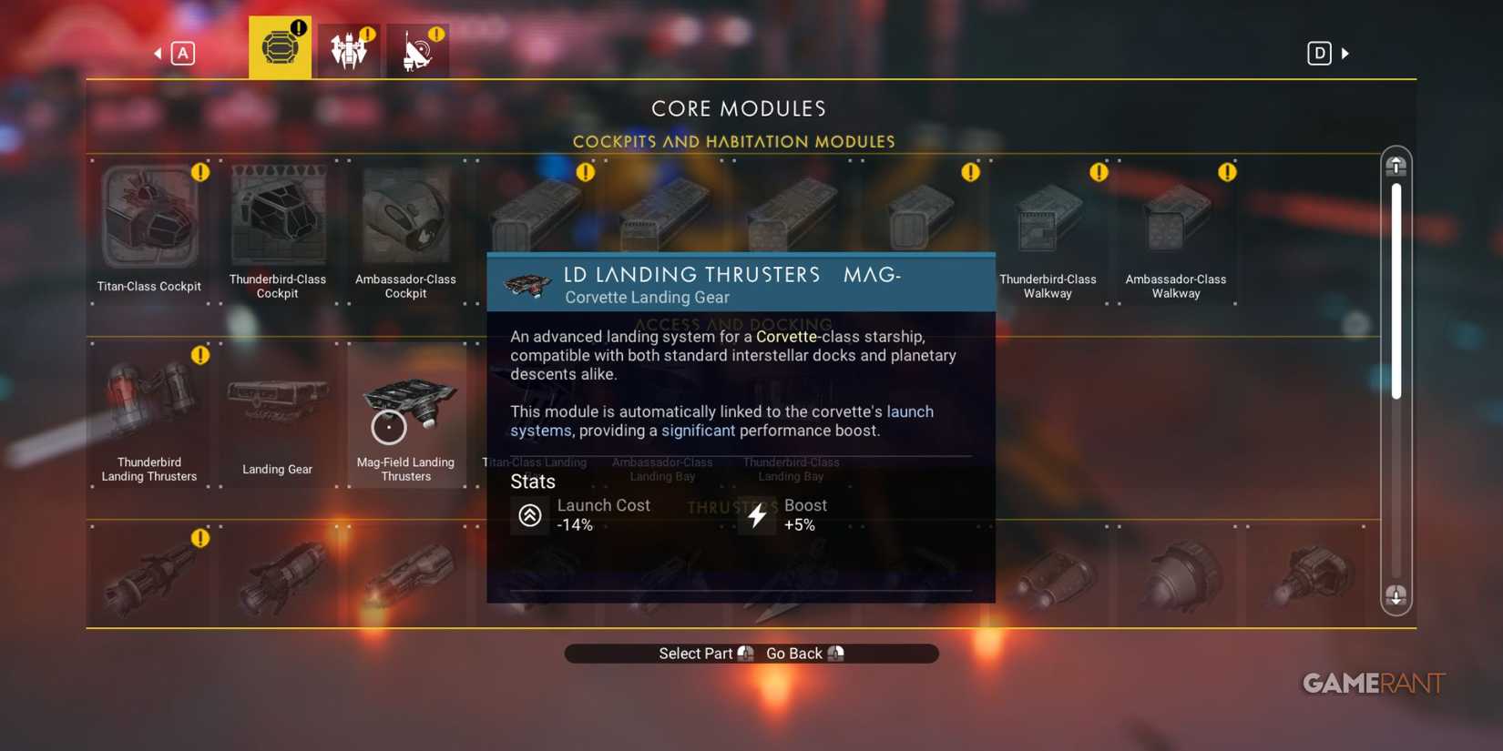 No Man's Sky - Corvette Module - Landing Thrusters