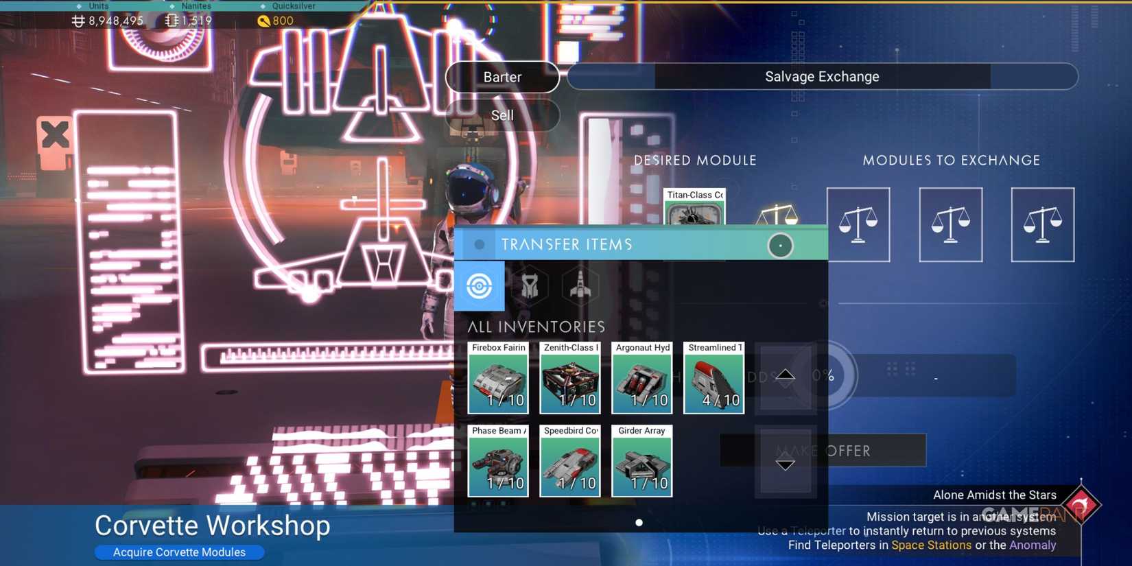 No Man's Sky - Trade Corvette Parts