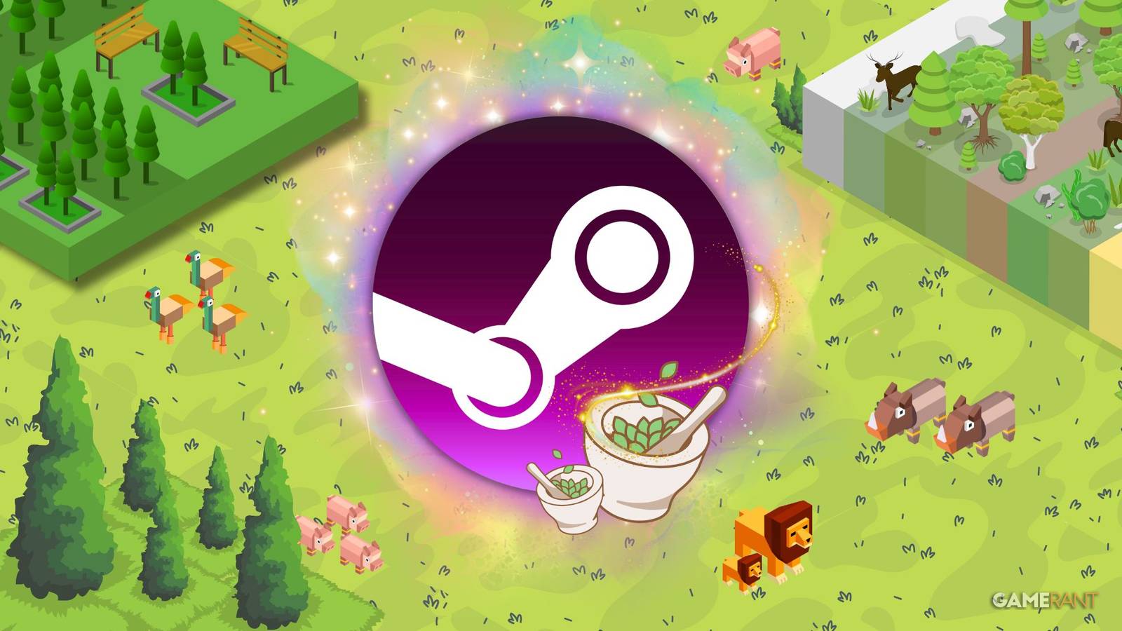 new steam game is like isometric stardew valley with magic.