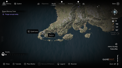 Assassin’s Creed Shadows Claws of Awaji Naruto Whilpool Sumi-E Map Location