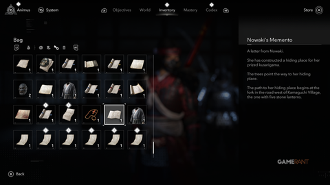 Assassin’s Creed Shadows Claws of Awaji Nowaki's Memento Full Letter Text