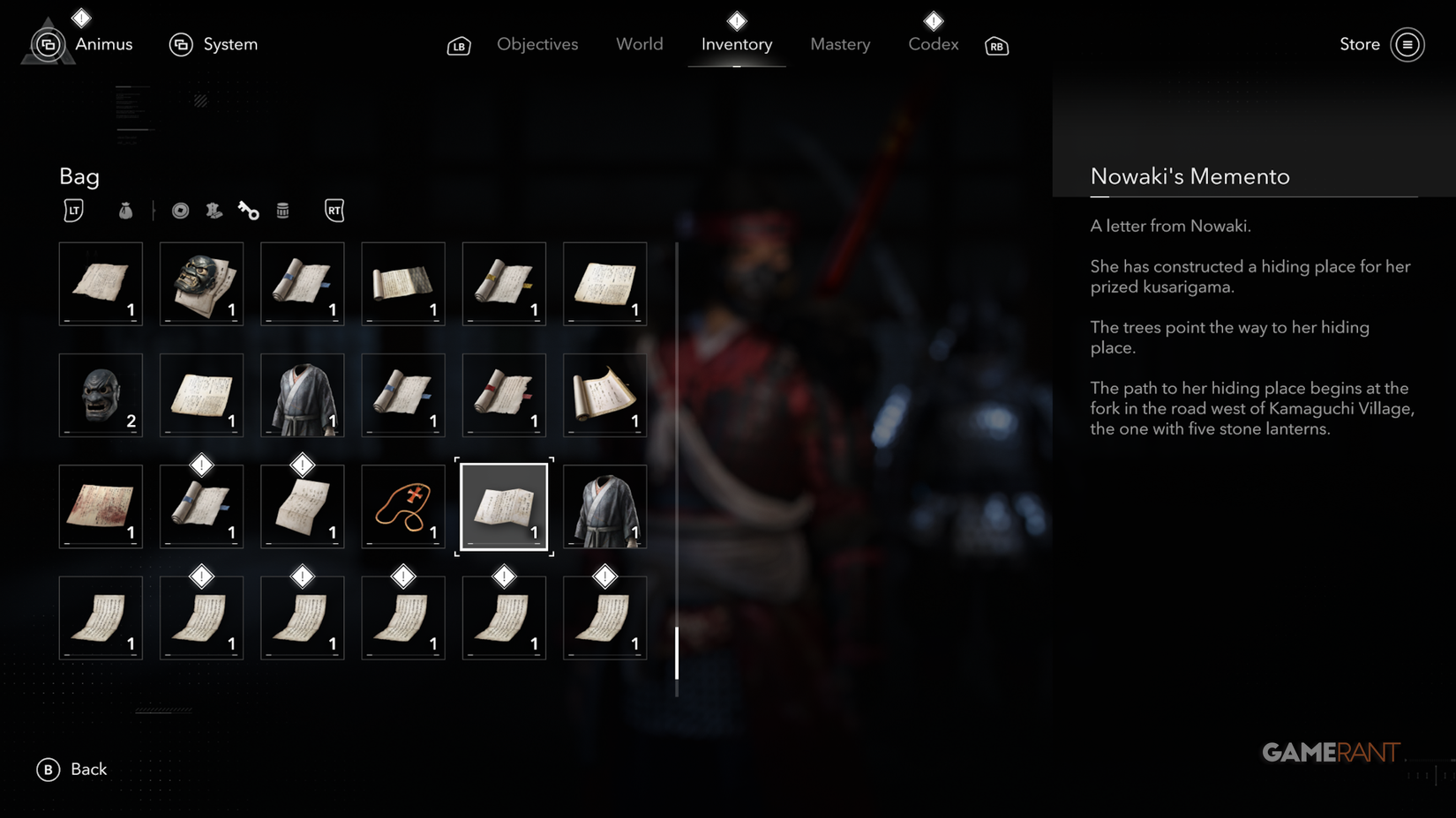 Assassin’s Creed Shadows Claws of Awaji Nowaki's Memento Full Letter Text