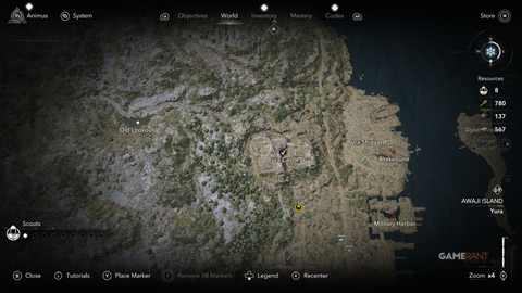 Assassin’s Creed Shadows Claws of Awaji Tomeji's Prize Map Location 1 - Yura Castle Kura