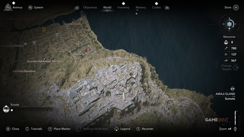 Assassin’s Creed Shadows Claws of Awaji Tomeji's Prize Map Location 2 - Sumoto Castle Kura