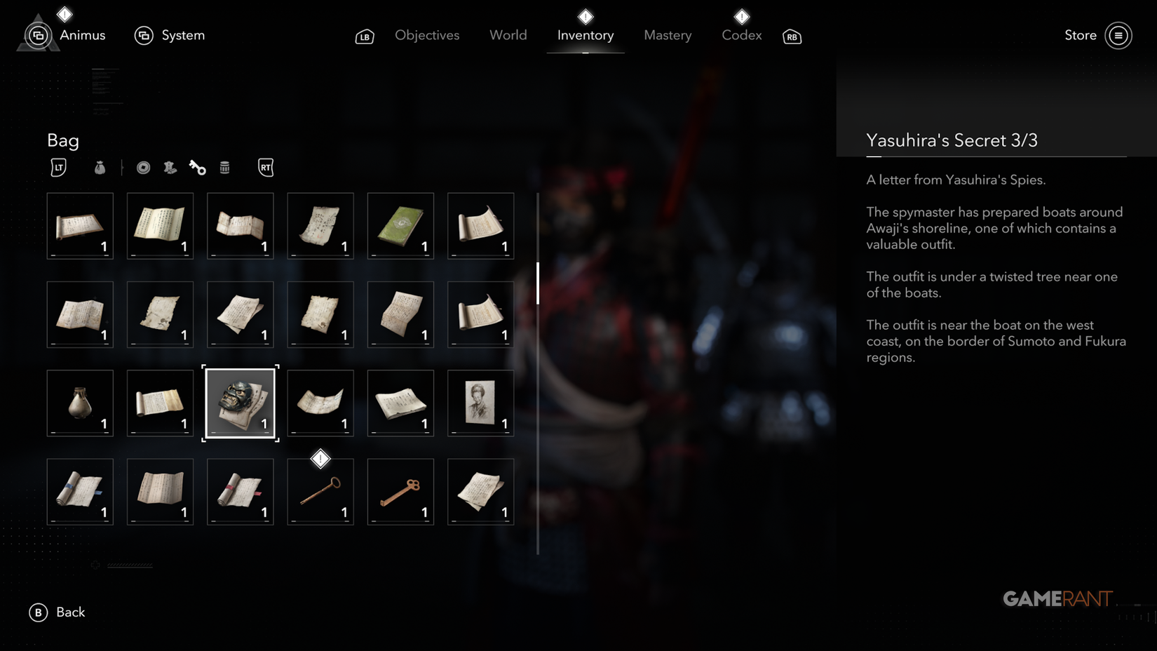 Assassin’s Creed Shadows Claws of Awaji Yasuhira’s Secret Full Letter Text