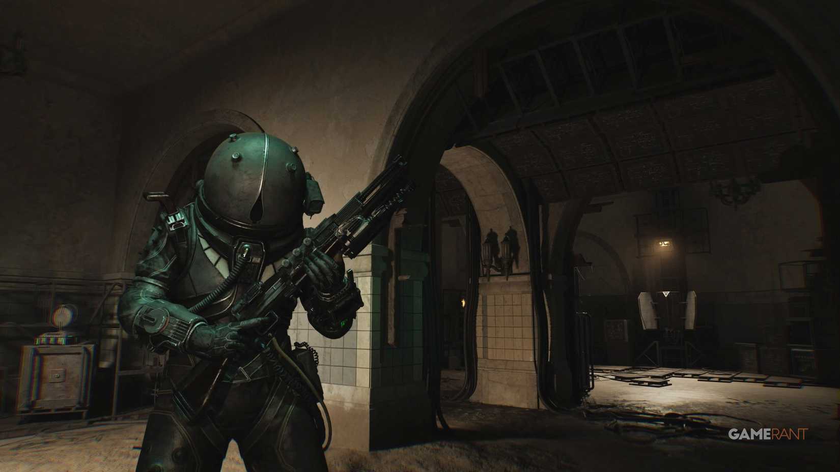 Cronos new dawn screenshot traveler holding rifle