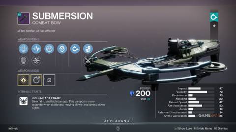 Destiny 2 Submersion Heavy Combat Bow