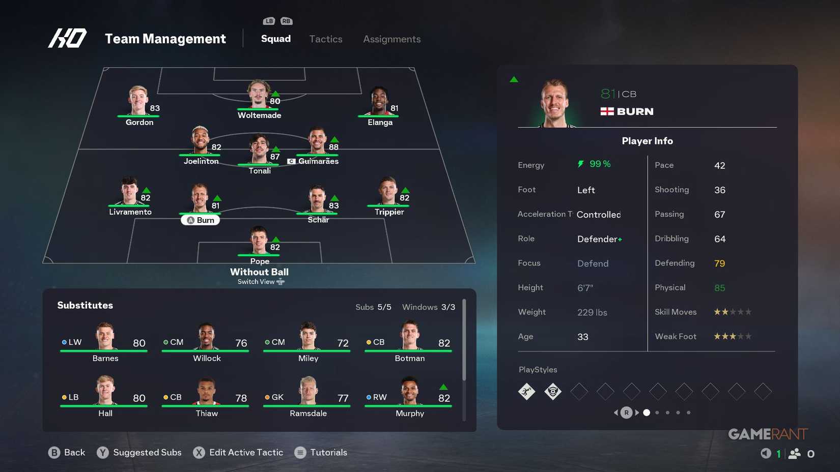 EA Sports FC 26 - Dan Burn Stats