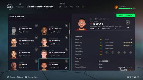 EA Sports FC 26 -Free Agent Memphis Depay