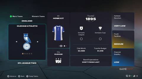 EA Sports FC 26 - Manager Mode - Oldham Athletic