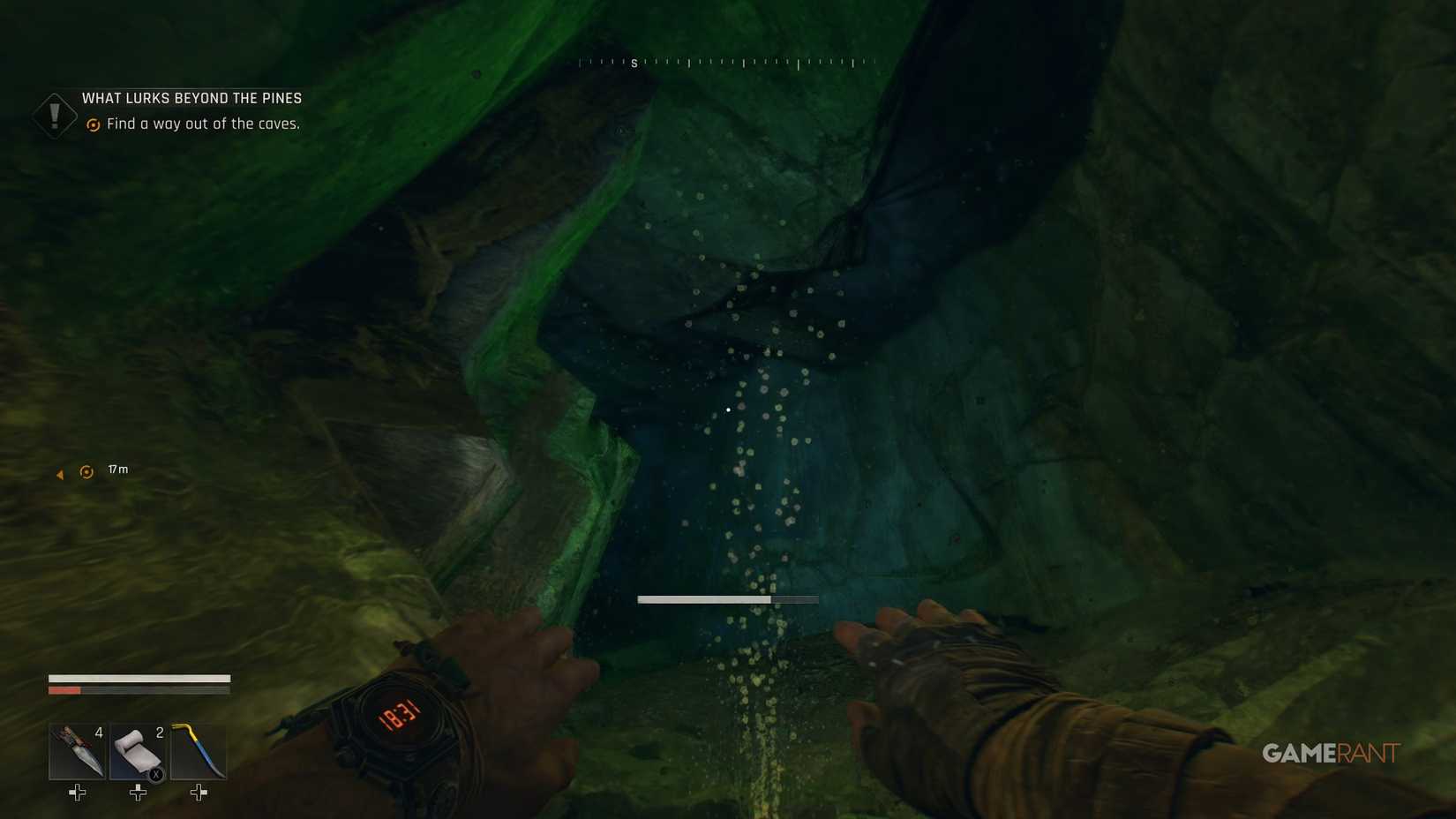 escaping the caves in dying light the beast what lurks beyond the pines