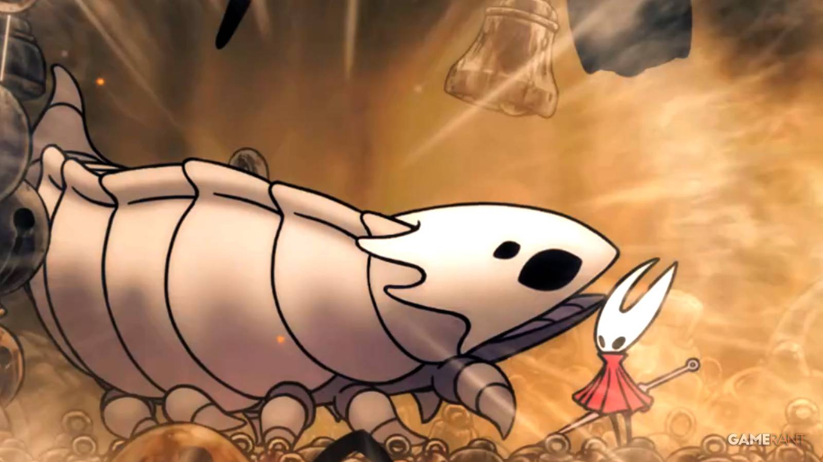 Hollow Knight Silksong Bell Beast going crazy at the end of the boss fight