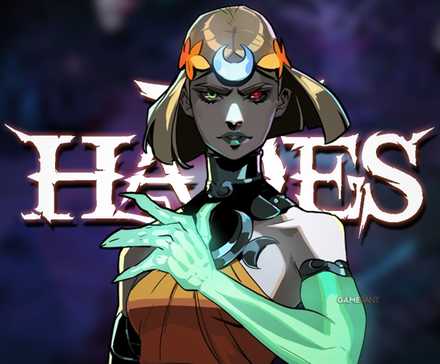 Melinoë in front of Hades 2 logo composite