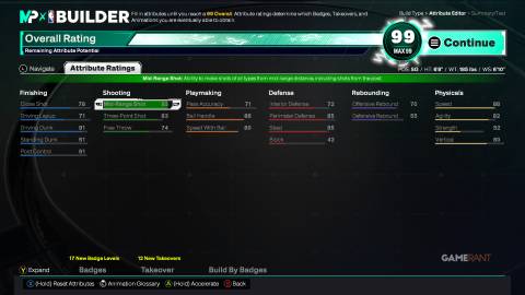 NBA 2K26 - 2 Way Mid Range Slasher Stats