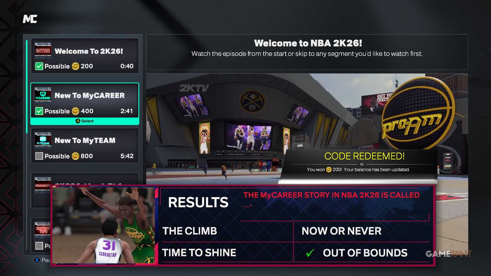 NBA 2K26 - 2KTV - Rewards