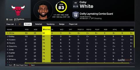 NBA 2K26 - Chicago Bulls - Best Players