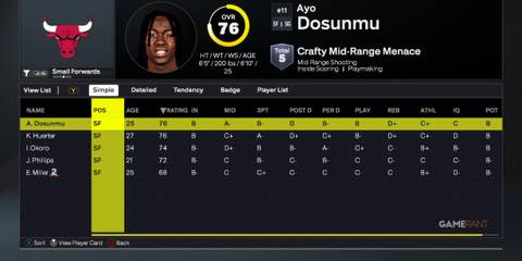 NBA 2K26 - Chicago Bulls - Small Forwards