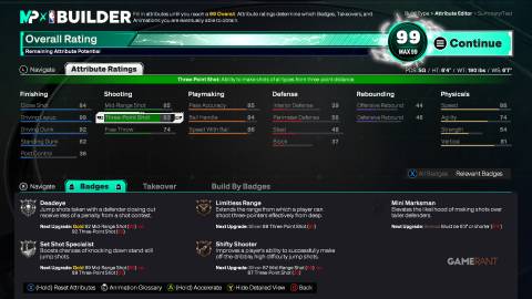 NBA 2K26 - Mid Paint Combo Guard Stats