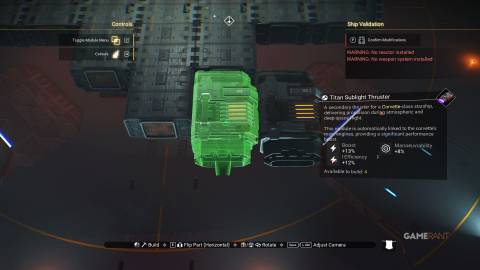 No Man's Sky - Millennium Falcon Corvette - Titan Sublight Thruster Replaces Block