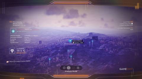 No Man's Sky - Uranium Deposit Tag on Visor