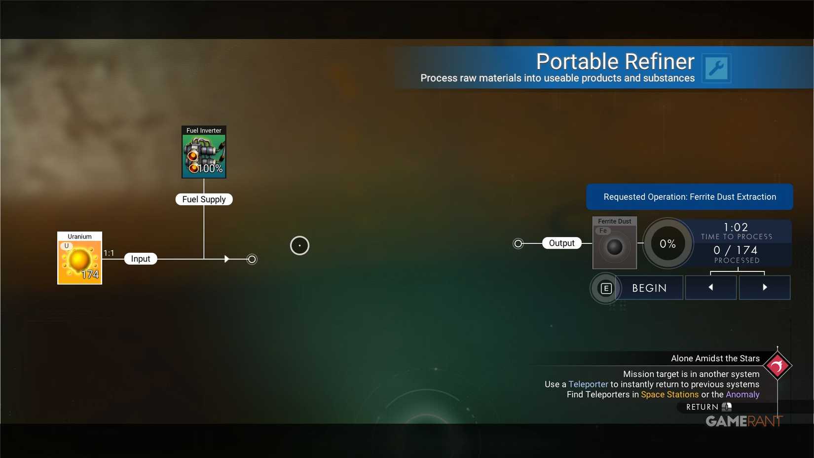 No Man's Sky - Uranium in Portable Refiner