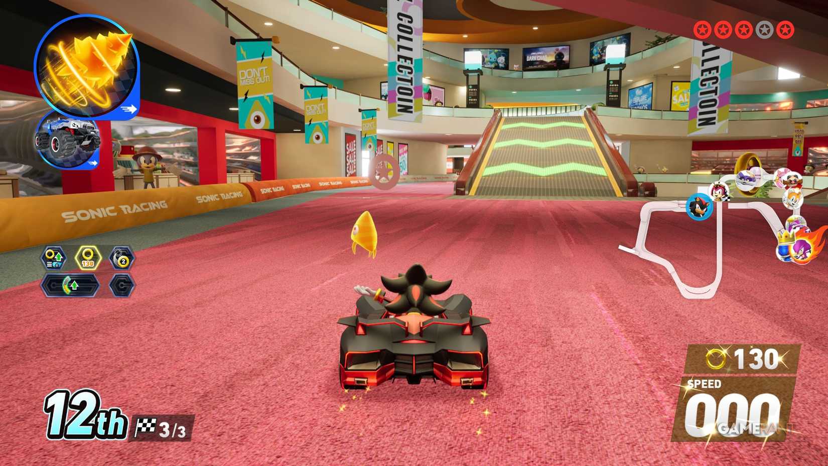 Sonic Racing CrossWorlds - Colorful Mall - Red Star Ring - Left of Ramp After Big Jump