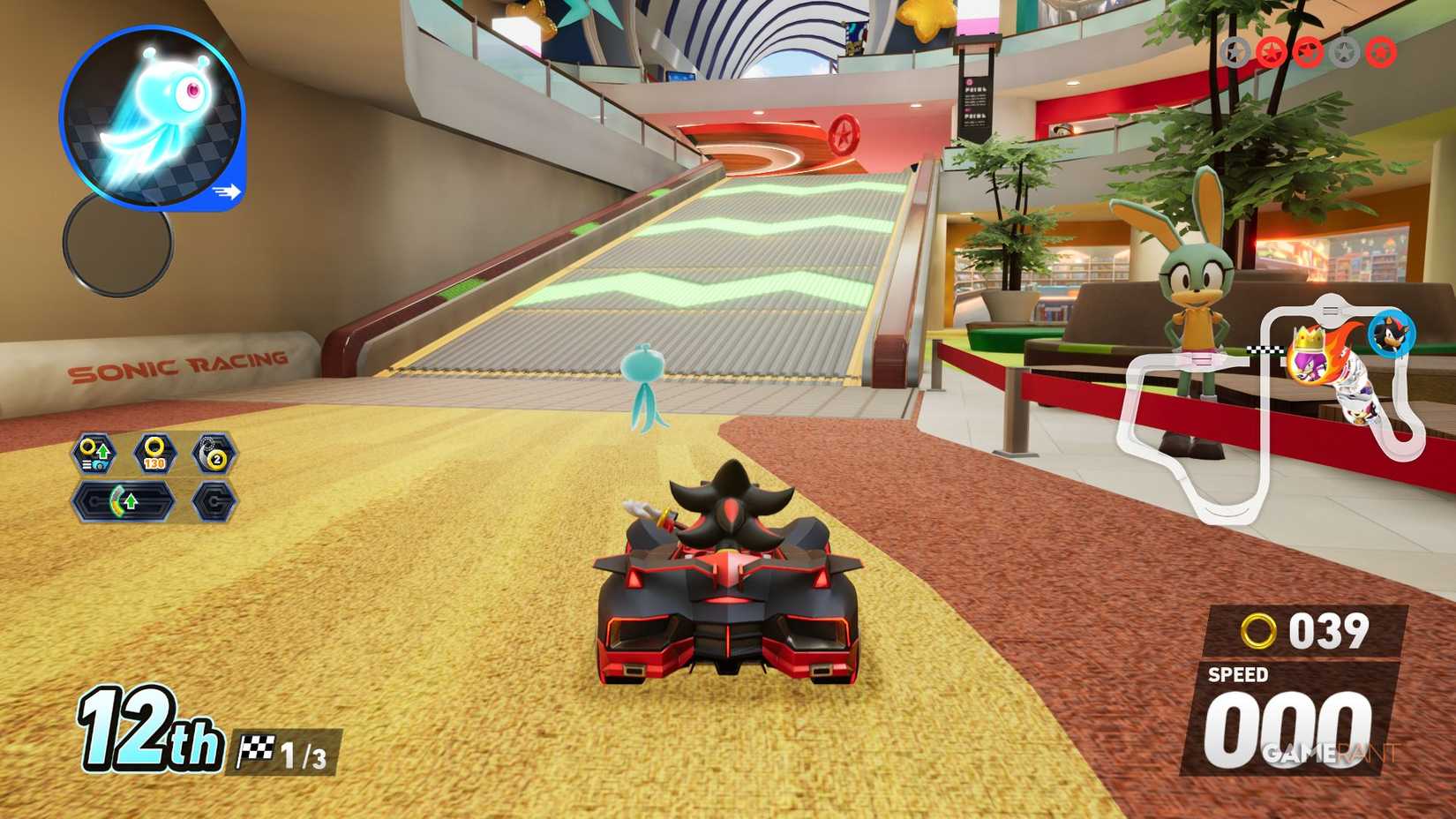Sonic Racing CrossWorlds - Colorful Mall - Red Star Ring - Lower Ramp After Staying On Ground Floor
