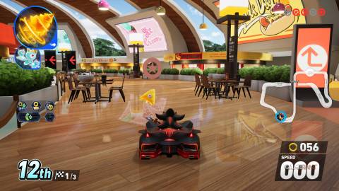 Sonic Racing CrossWorlds - Colorful Mall - Red Star Ring - Seating Section At End