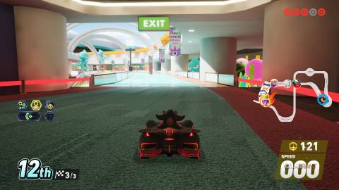 Sonic Racing CrossWorlds - Colorful Mall - Red Star Ring - Secret Upper Section After Ramp Spawns On 3rd Lap