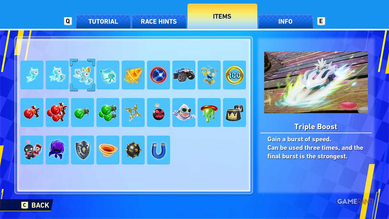 Sonic Racing CrossWorlds - Items - Triple Boost