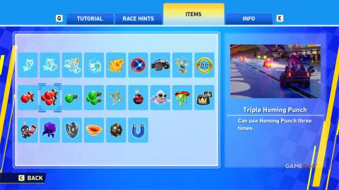 Sonic Racing CrossWorlds - Items - Triple Homing Punch