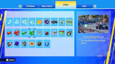 Sonic Racing CrossWorlds - Items - Triple Rocket Punch