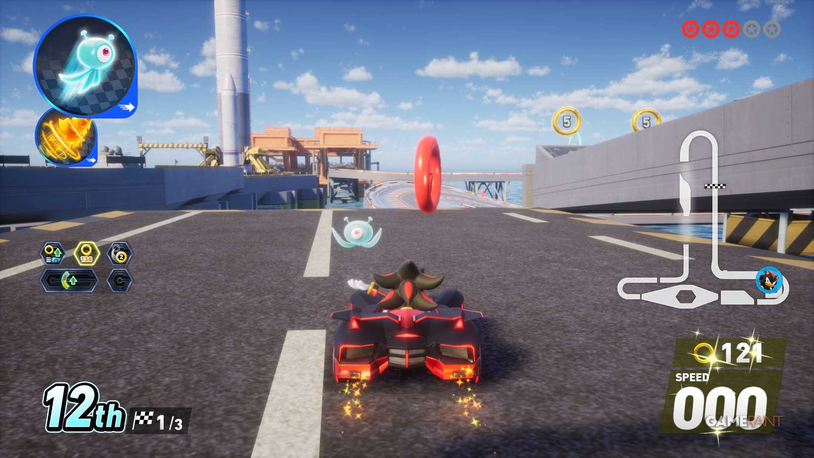 Sonic Racing CrossWorlds - Metal Harbor - Red Star Ring - 3rd Hairpin Lower Track