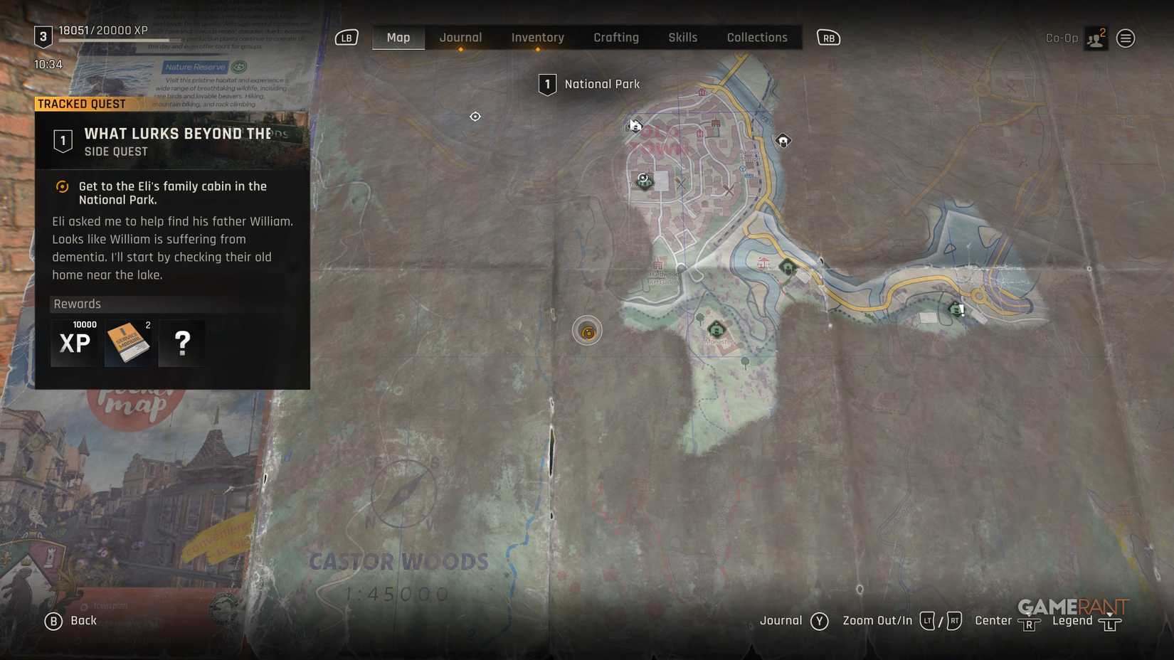 what lies beyond the pines eli family cabin location dying light the beast