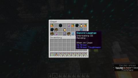 Minecraft Diamond Leggings Inside Loot Chest