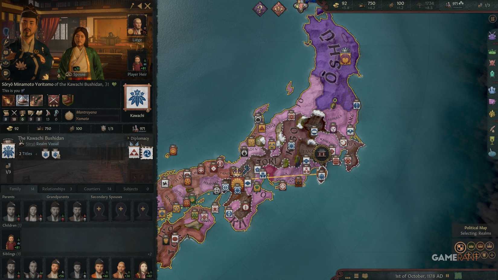 Crusader Kings 3 - All Under Heaven - Minamoto Yoritomo - Japan 1178