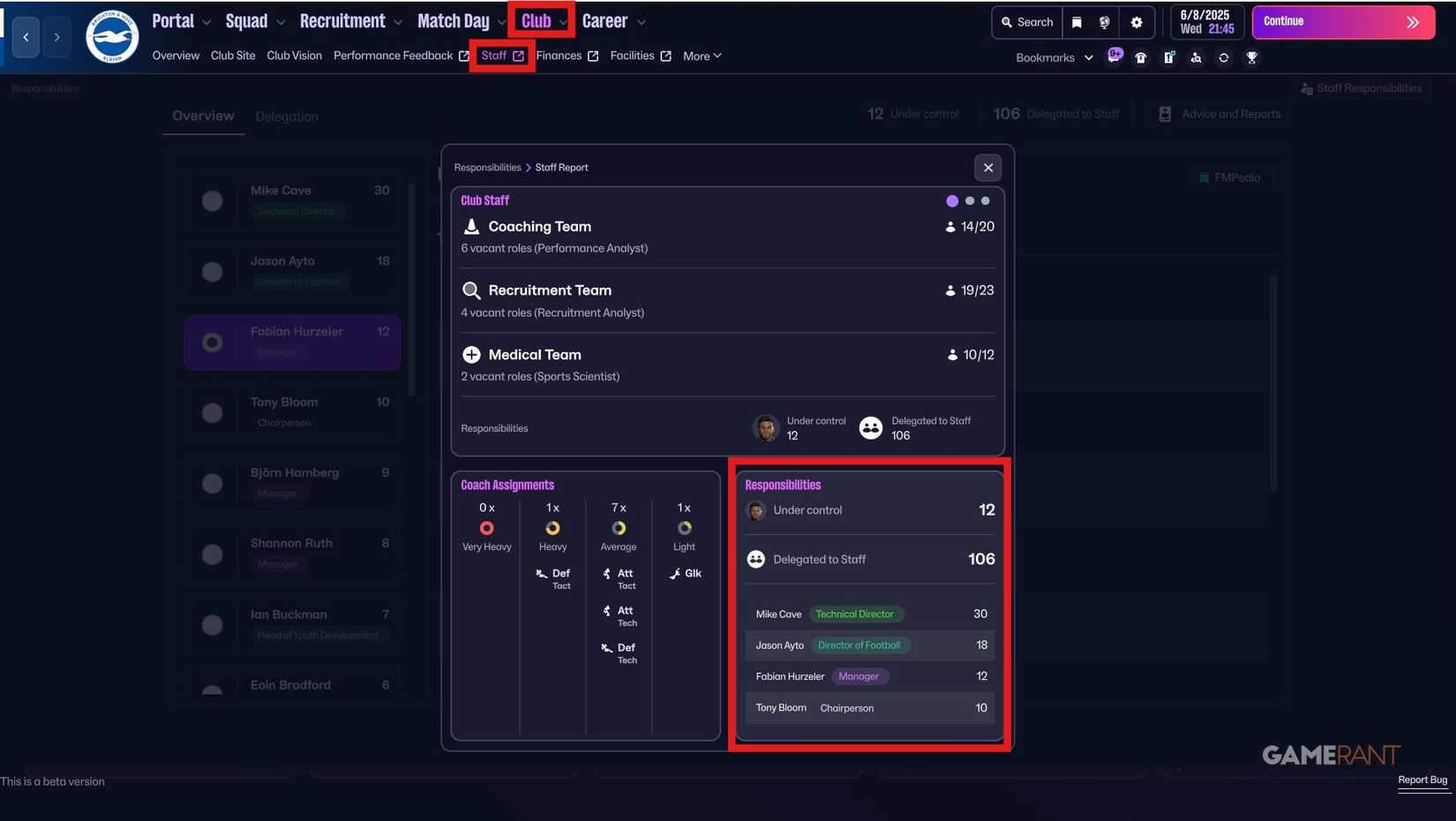 Football Manager 26 - How to find the Delegation Menu