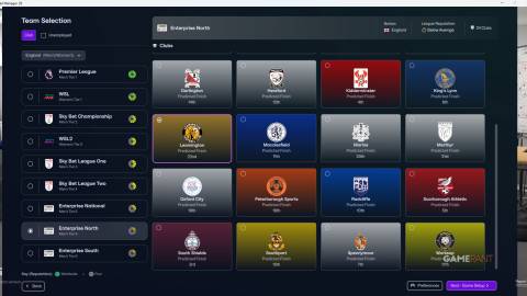 Football Manager 26 - Team Selection - Enterprise North
