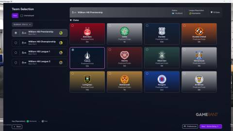 Football Manager 26 - Team Selection - Falkirk
