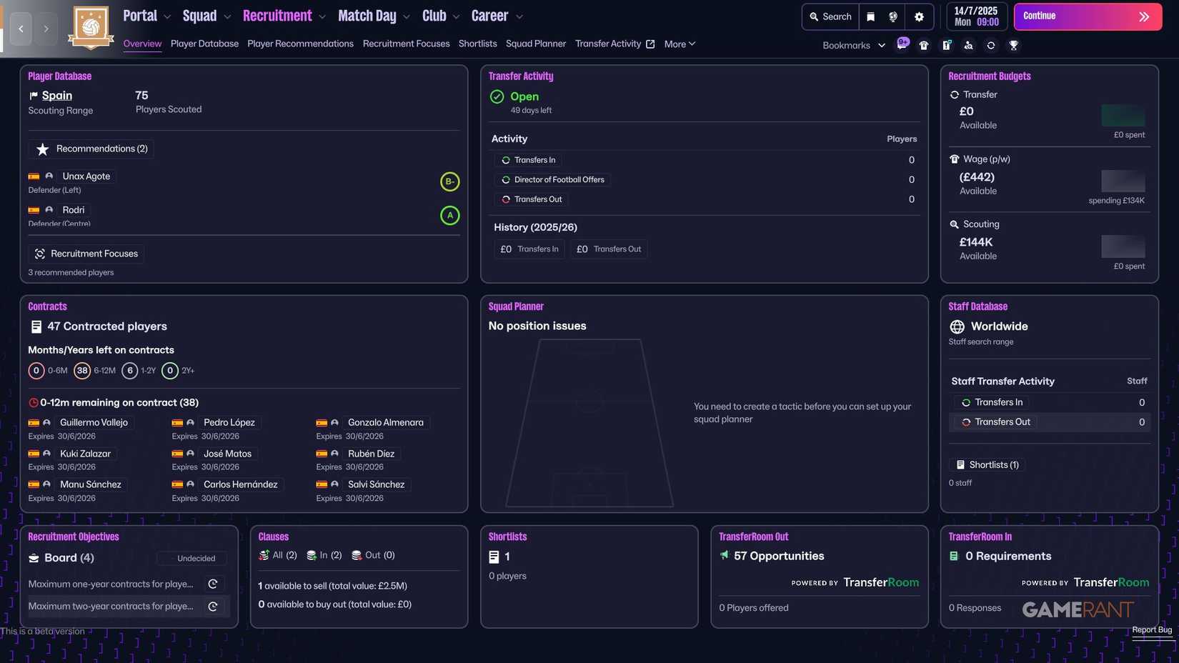 Football Manager 26 - Transfer Budget - AD Ceuta